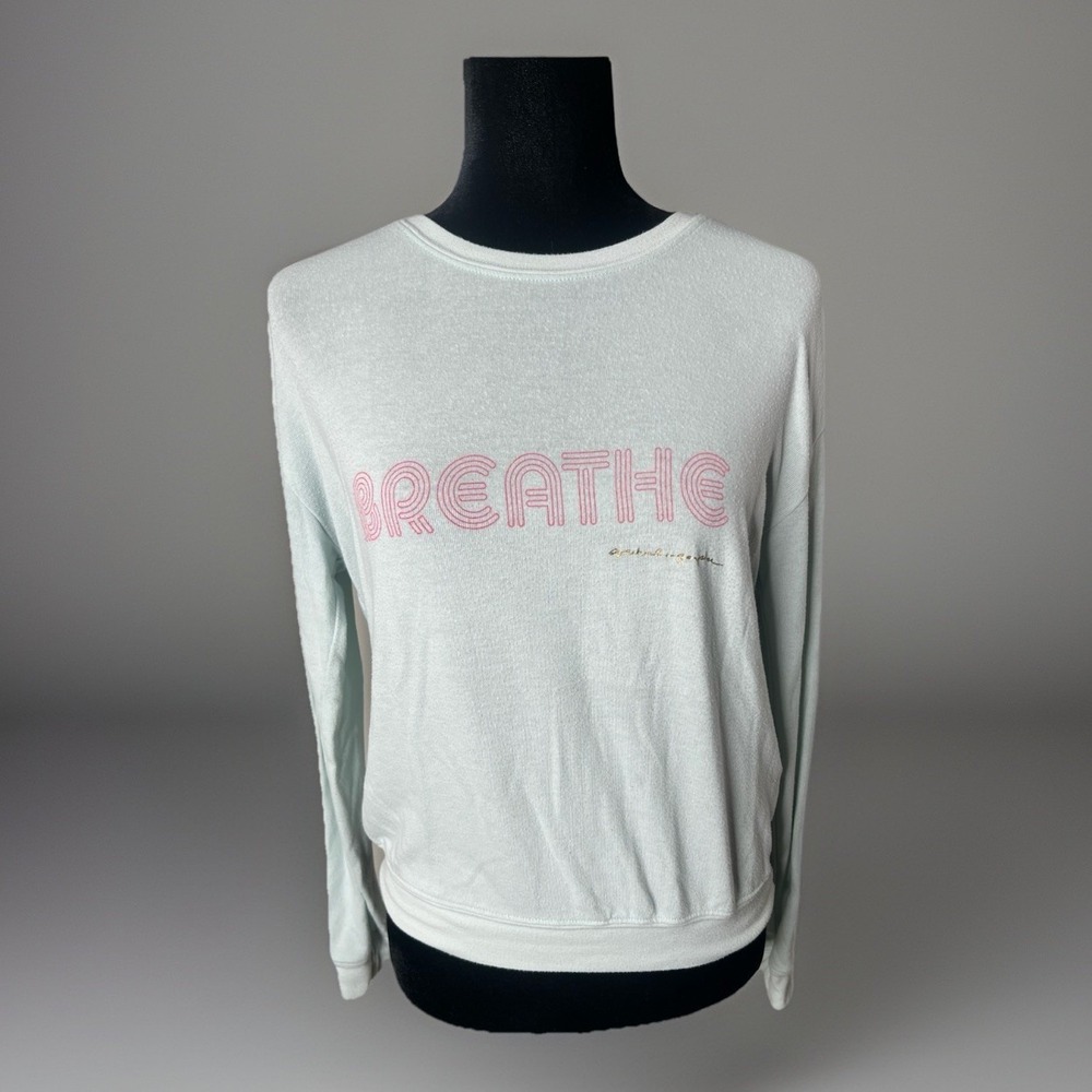 Spiritual Gangster Womens Medium Sweatshirt Breathe Light Blue